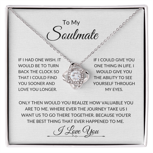 To My Soulmate-Beautiful - Love Knot Necklace L