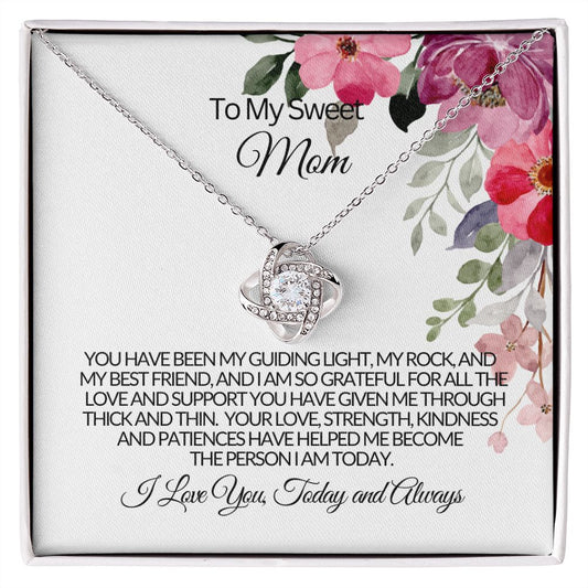 To My Sweet Mom -My Guiding Light-Love Knot Necklace❤️
