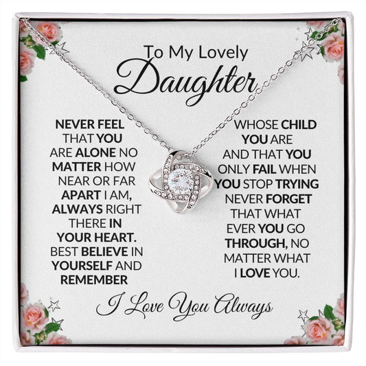 TO MY LOVELY DAUGHTER | Never Feel Alone-Love Knot Necklace❤️