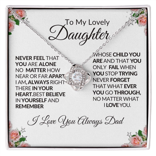 TO MY LOVELY DAUGHTER | Never Stop Trying-Love Knot Necklace-❤️