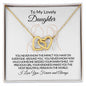 To My Lovely Daughter - Interlocking Hearts Necklace