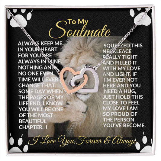 To My Soulmate-Interlocking Hearts Necklace