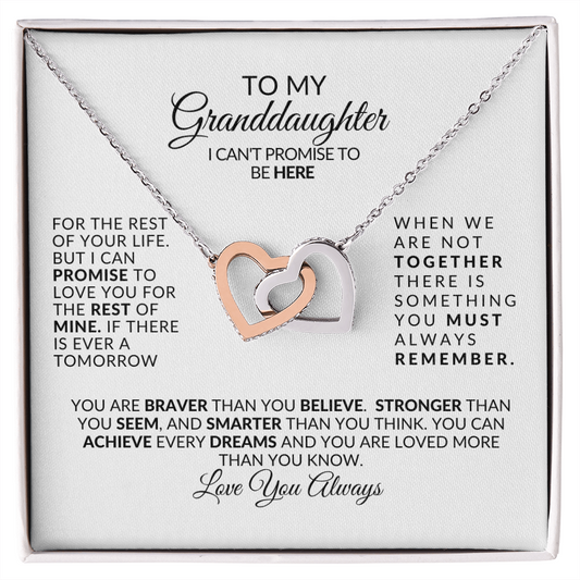 To My Granddaughter-Gift- Interlocking Hearts Necklace