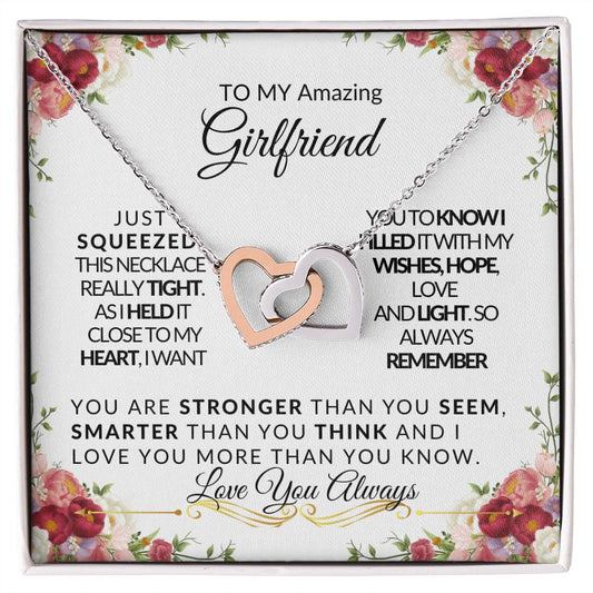TO MY Amazing Girlfriend- Interlocking Hearts Necklace