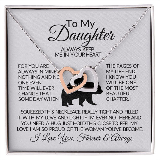 To My Daughter-Interlocking Hearts Necklace