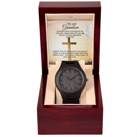 To My Grandson- BLESS-Wooden Watch