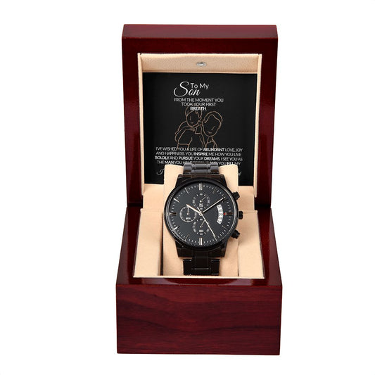 To My Son - Black Chronograph Watch