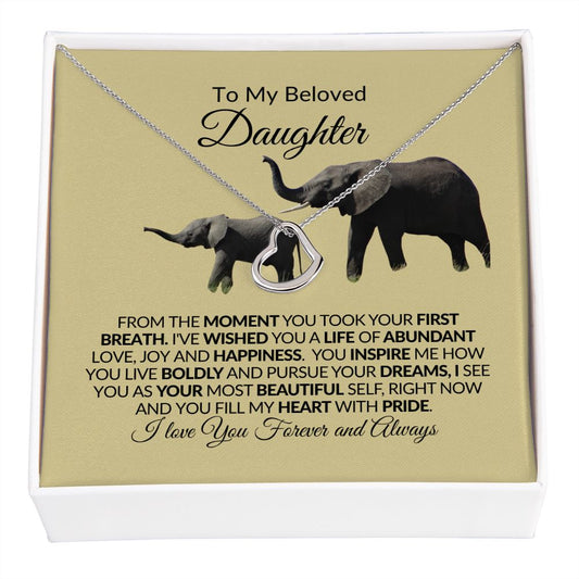 To My Beloved Daughter - Delicate Heart Necklace