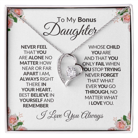 To My Bonus Daughter-Forever Love Necklace
