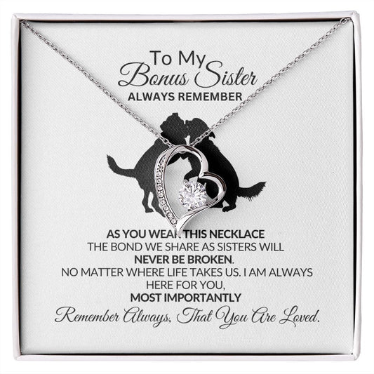 To My Bonus Sister -  Forever Love Necklace