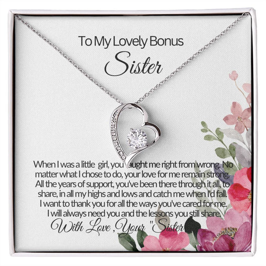 To My Lovely Bonus Sister-Your Love For Me- Forever Love Necklace 💕