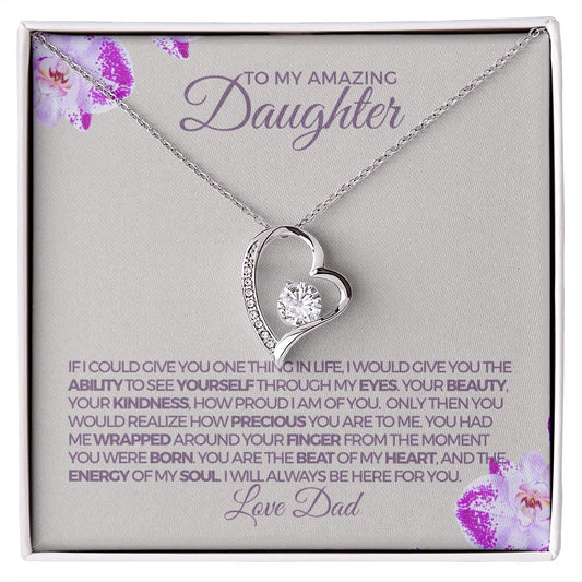 TO MY AMAZING DAUGHTER-LOVE DAD-LOVEKNOT NECKLEAC💕
