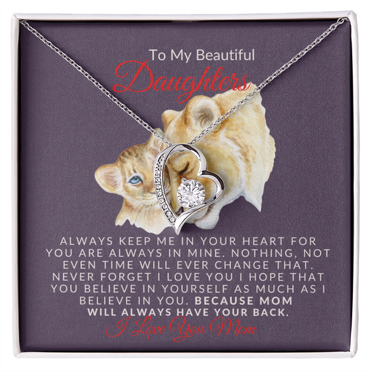 To My Beautiful Daughter-Dazzling- Forever Love Necklace
