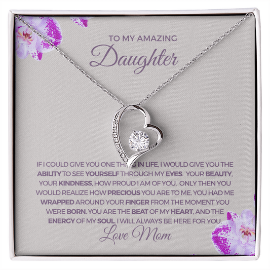 To My Amazing Daughter-Shine-Forever Love Necklace