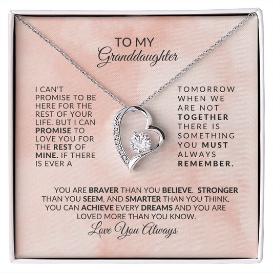 To My Granddaughter- Shine-Forever Love Necklace