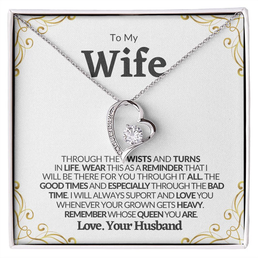 To My Wife | Through The Twists And Turns In Life-Forever Love Necklace❤️