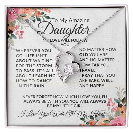 TO MY AMAZING DAUGHTER-YOU- Forever Love Necklace