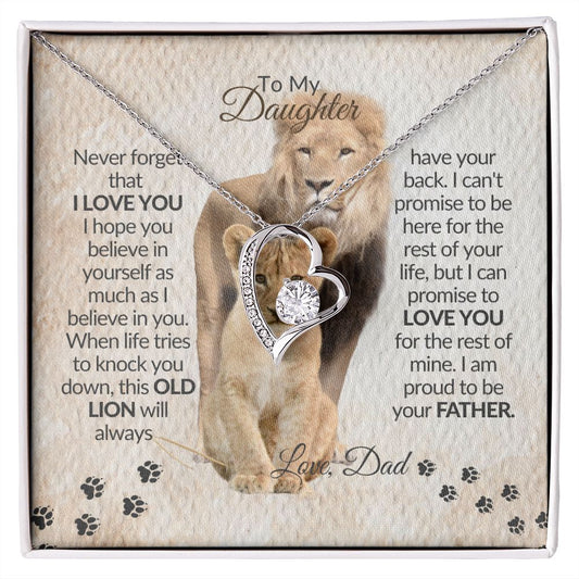 To My Daughter | This Old Lion Dad Will Always Have Your Back-Forever Love Necklace❤️