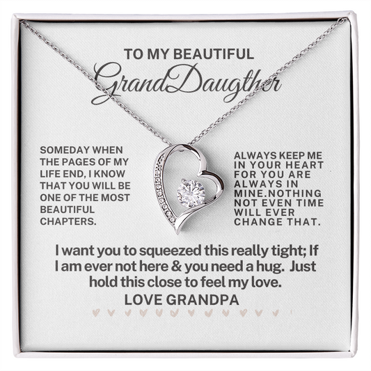 To My Beautiful Granddaughter- Forever Love Necklace