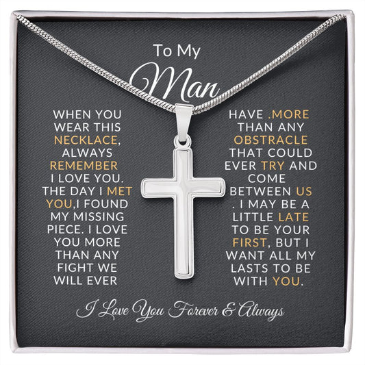 To My Man - Cross Necklace
