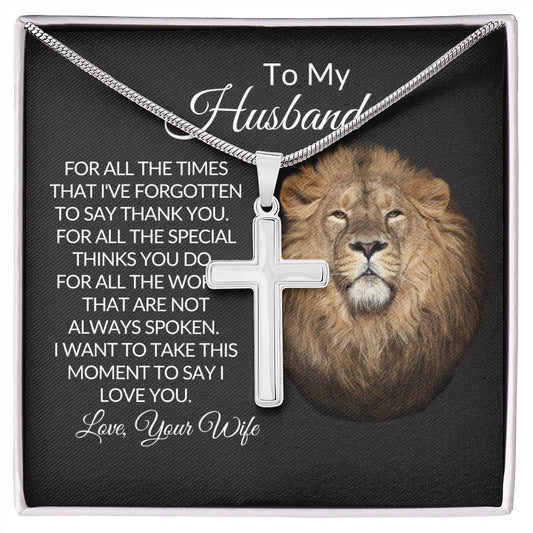 To My Husband- Cross Necklace
